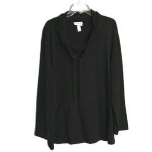 Pure Energy Black Cowl Neck Sweatshirt Women's 3X